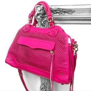 Rebecca Minkoff pink perforated leather bag